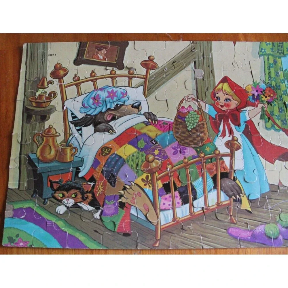 Vintage Storybook Jigsaw Puzzle 1978 Little Red Riding Hood MB Complete